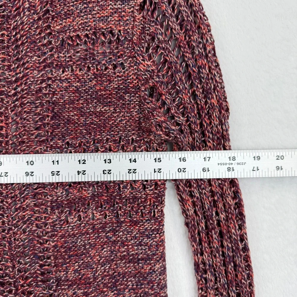 Free People Open Knit Sweater Womens Small Red‎ Blend Relaxed Fit
